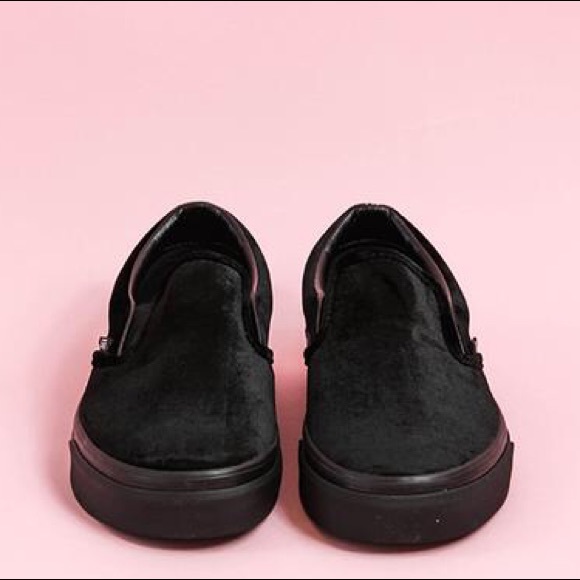 black velvet slip on vans